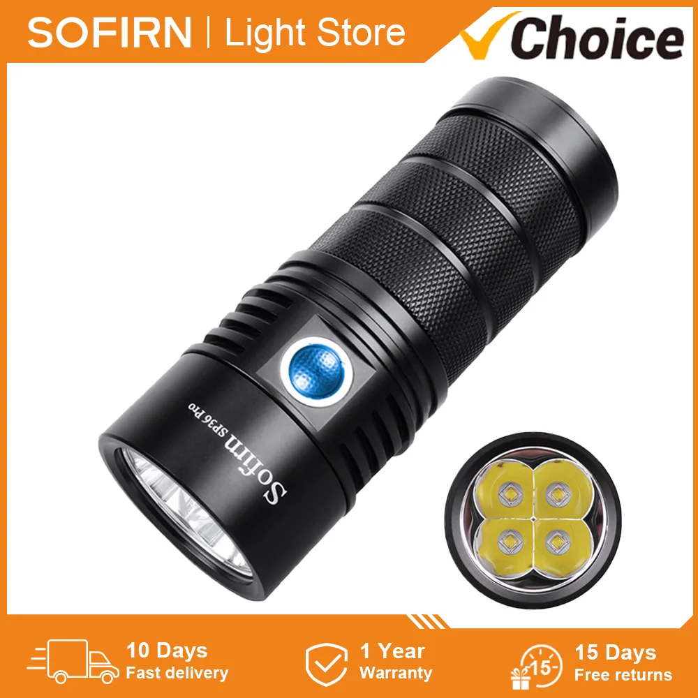 Sofirn SP36 Pro 8000 лм Мощный светодиодный фонарик 4 * SST40 USB C Перезаряжаемый 18650 фонарь
Sofirn SP36 Pro 8000 лм Мощный светодиодный фонарик 4 * SST40 USB C Перезаряжаемый 18650 фонарь