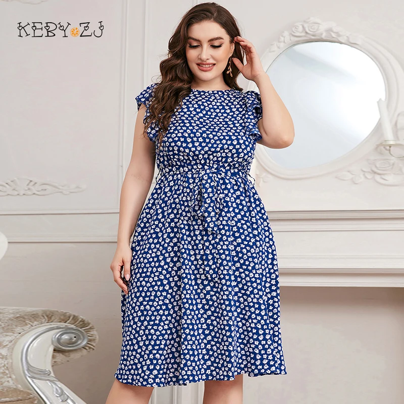 KEBY ZJ Women's Dresses Summer 2022 Blue Chiffon Plus Size Party Dress Casual Sleeveless O Neck Floral Big Size Dresses Women
KEBY ZJ Women's Dresses Summer 2022 Blue Chiffon Plus Size Party Dress Casual Sleeveless O Neck Floral Big Size Dresses Women