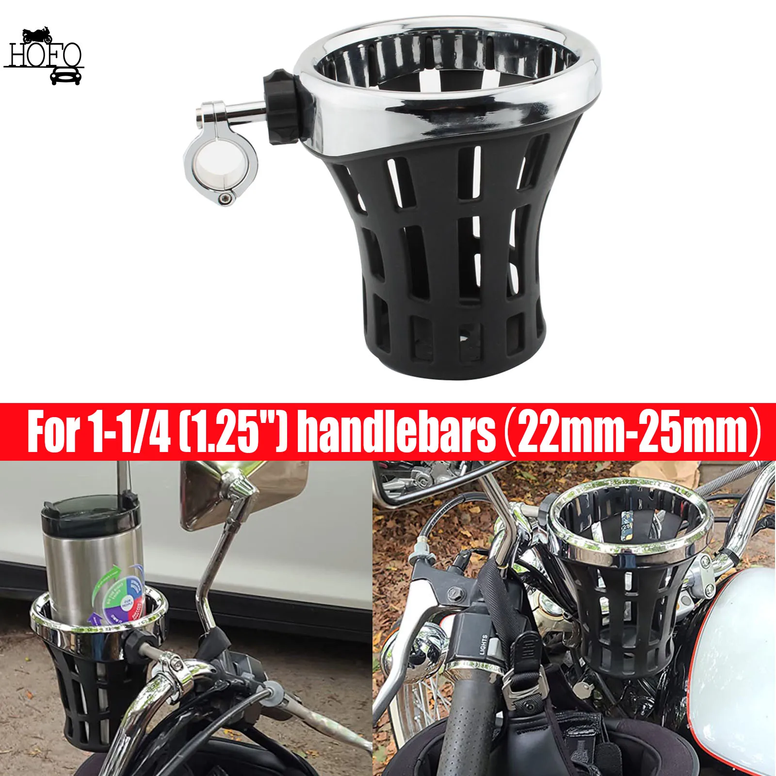 Motorcycle Universal Handlebar Cup Holder Drink W/ Mesh Fit For 1.25" handlebars 22mm-25mm
Motorcycle Universal Handlebar Cup Holder Drink W/ Mesh Fit For 1.25" handlebars 22mm-25mm