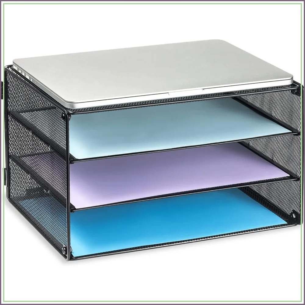 3-Tier Mesh Letter Tray for Desk, Sliding Organizer for A4 Paper, Mail & Folders, Black
3-Tier Mesh Letter Tray for Desk, Sliding Organizer for A4 Paper, Mail & Folders, Black