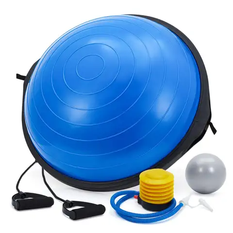 25in Balance Ball, 1600 lbs Half Exercise Ball with Nonslip Base, Inflatable Half Ball Balance Trainer, Stability Half Yoga Ball