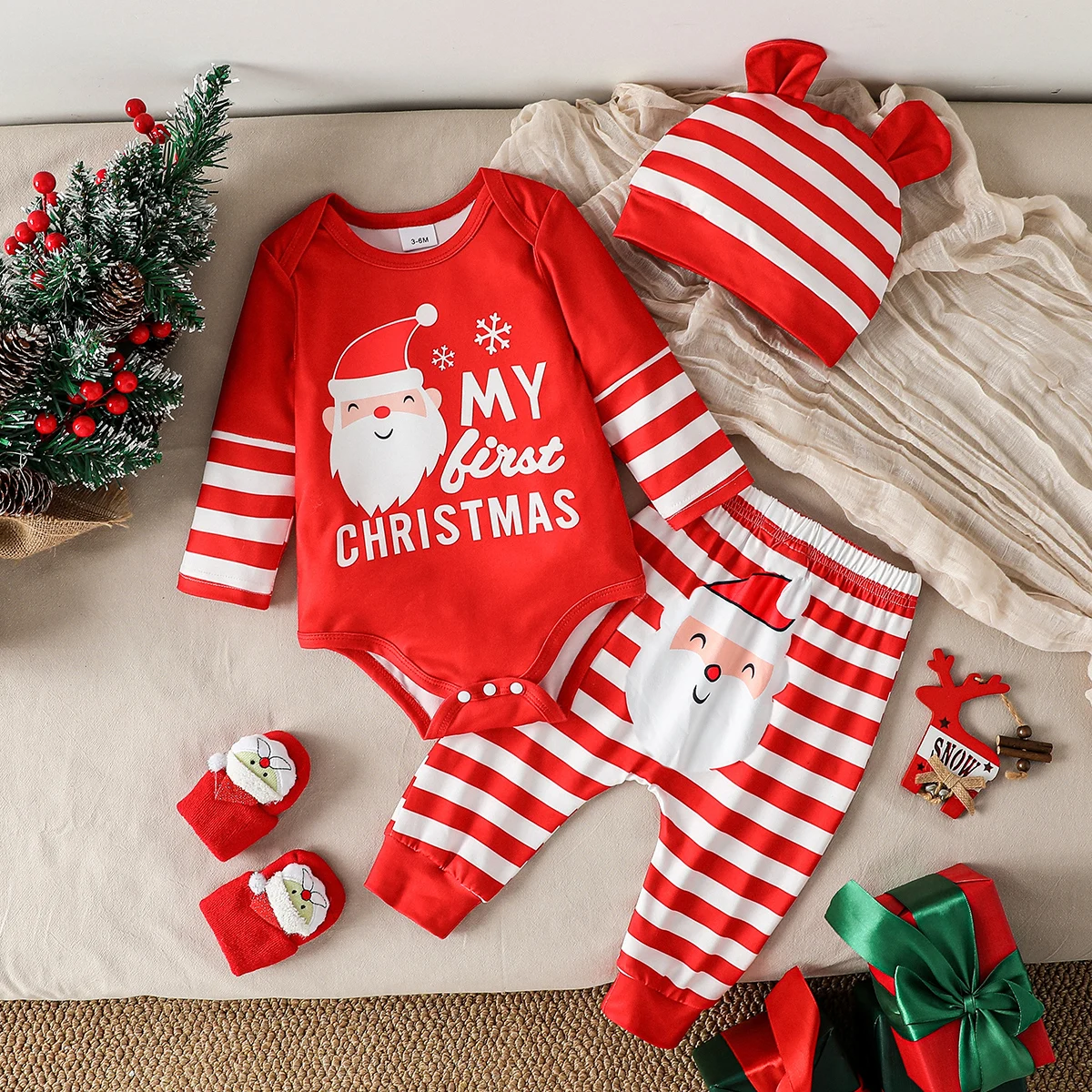 3Pcs My First Christmas Long Sleeve Baby Boys Girl Clothes Sets Newborn Clothing Toddler Autumn Unisex Suits Cute Clothes+Hat
3Pcs My First Christmas Long Sleeve Baby Boys Girl Clothes Sets Newborn Clothing Toddler Autumn Unisex Suits Cute Clothes+Hat