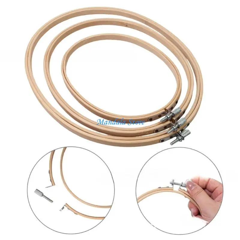 U2JC 3 Size Oval Embroidery Hoops Adjustable Embroidery Frame Crosses Stitching Hoop for Needleworks
U2JC 3 Size Oval Embroidery Hoops Adjustable Embroidery Frame Crosses Stitching Hoop for Needleworks