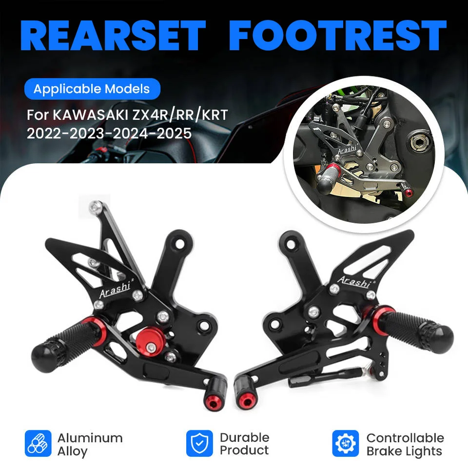 ARASHI Motorcycle Front Foot Pedal Foot Rset Foot Pegs Rear Set Rearset For KAWASAKI ZX4R ZX4RR KRT 2022 2023 2024 2025 2026
ARASHI Motorcycle Front Foot Pedal Foot Rset Foot Pegs Rear Set Rearset For KAWASAKI ZX4R ZX4RR KRT 2022 2023 2024 2025 2026