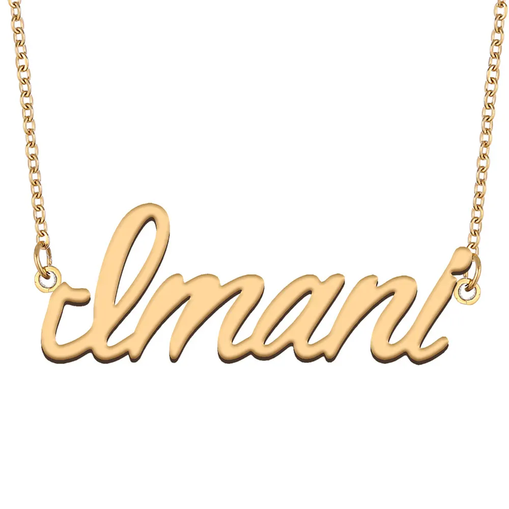 AOLOSHOW Imani Name Necklace for Women Stainless Steel Jewelry Gold Color Nameplate Pendant Collares Para Mujer Letters Choker
AOLOSHOW Imani Name Necklace for Women Stainless Steel Jewelry Gold Color Nameplate Pendant Collares Para Mujer Letters Choker