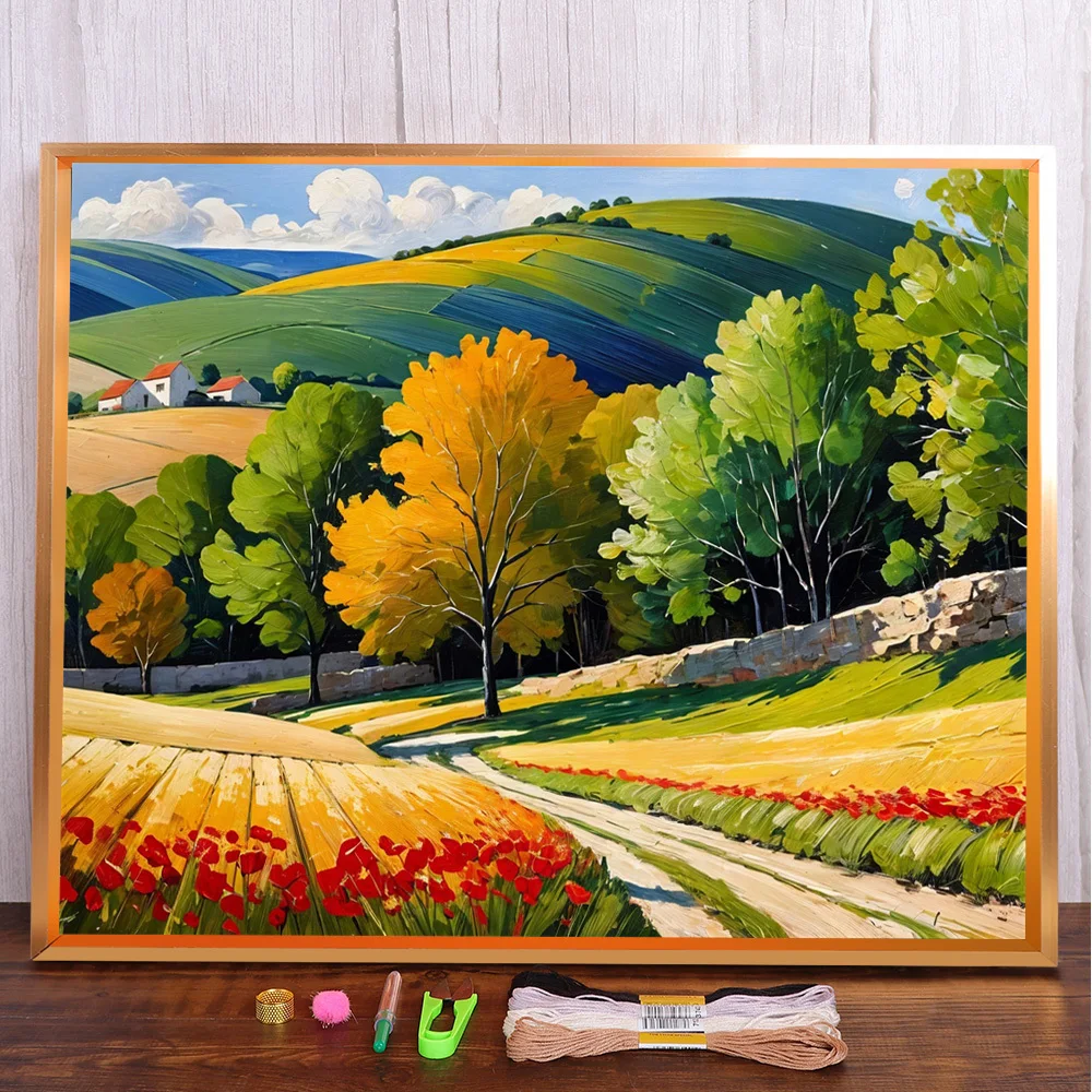 Landscape Field Printed Canvas 11CT Cross-Stitch Embroidery Full Kit Handicraft Hobby Handiwork Painting Package Jewelry Needle
Landscape Field Printed Canvas 11CT Cross-Stitch Embroidery Full Kit Handicraft Hobby Handiwork Painting Package Jewelry Needle