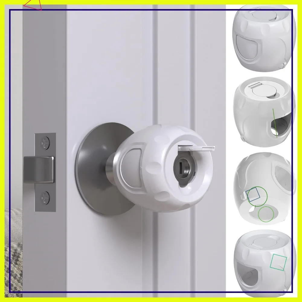 Babyproof Door Knob Safety Covers, 4 Pack, Hidden Holes & Lockable Design, No Tools Needed
Babyproof Door Knob Safety Covers, 4 Pack, Hidden Holes & Lockable Design, No Tools Needed