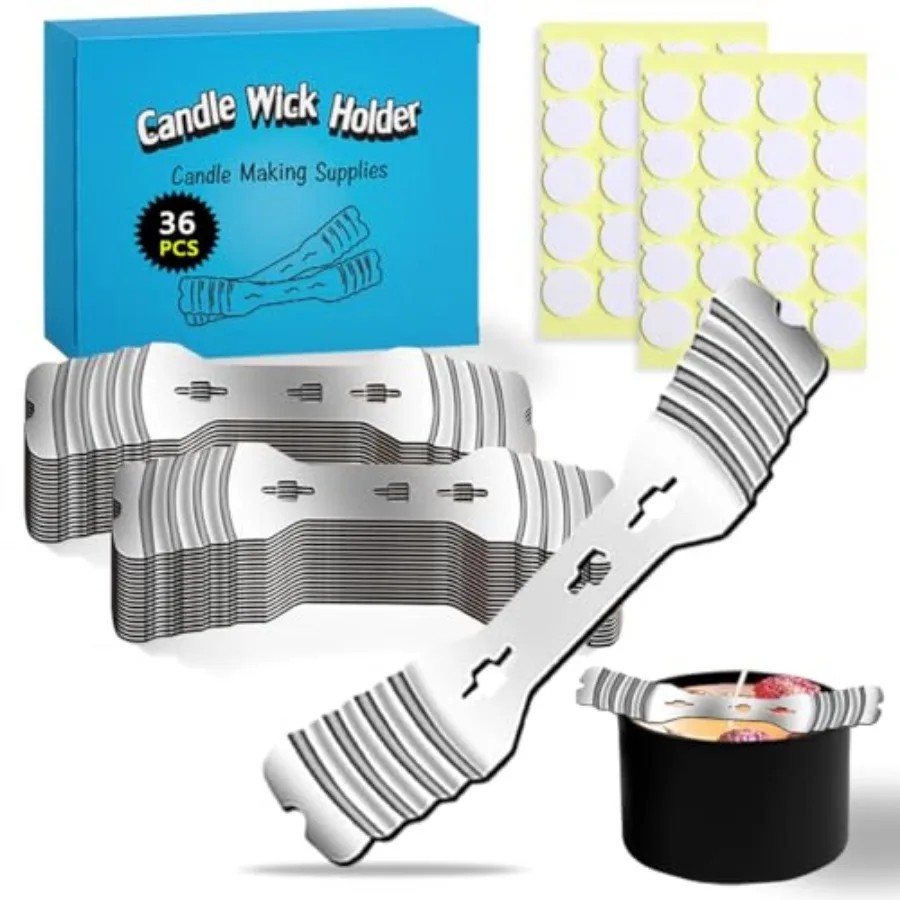36pcs Metal Candle Wick Holders, 40pcs Candle Wick Stickers Upgraded Candle Wick Centering Devices, Silver Stainless Steel Cand
36pcs Metal Candle Wick Holders, 40pcs Candle Wick Stickers Upgraded Candle Wick Centering Devices, Silver Stainless Steel Cand