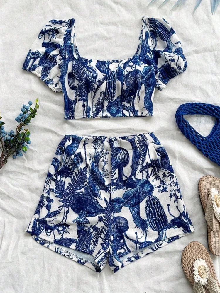 2025 Summer Printed Two Piece Sets Woman Fashion Elegant Beach Vacation Casual Short Top And Shorts Wrap Hip Bodycon 2 Piece Set
2025 Summer Printed Two Piece Sets Woman Fashion Elegant Beach Vacation Casual Short Top And Shorts Wrap Hip Bodycon 2 Piece Set