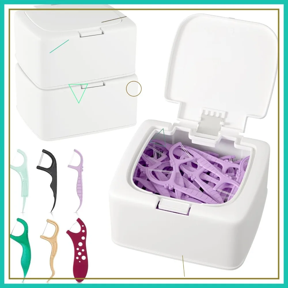 2-Pack Floss Pick & Qtip Holder with One-Touch Opening, Quick Refill for Floss Picks, Cotton Swabs - Bathroom Organizer
2-Pack Floss Pick & Qtip Holder with One-Touch Opening, Quick Refill for Floss Picks, Cotton Swabs - Bathroom Organizer