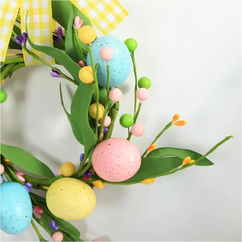 QX2E Plastic Easter Door Wreath With Artificial Eggs Flower Decoration Garland For Home Spring Party Celebration
QX2E Plastic Easter Door Wreath With Artificial Eggs Flower Decoration Garland For Home Spring Party Celebration