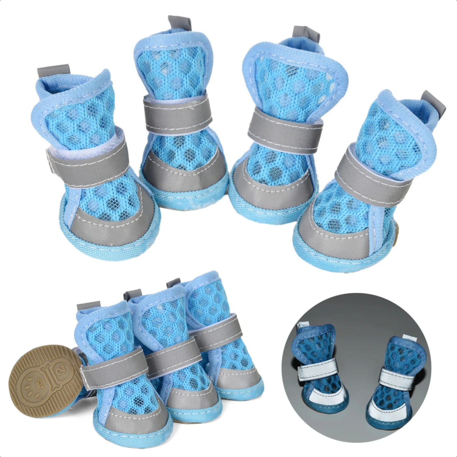 Small and medium stylish, comfortable and reflective dog shoes for French Bulldogs and Yorkies, perfect for summer walks. Breath
Small and medium stylish, comfortable and reflective dog shoes for French Bulldogs and Yorkies, perfect for summer walks. Breath