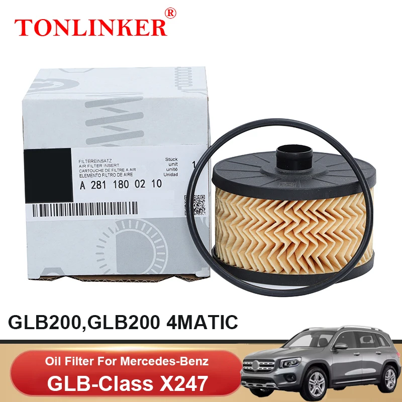 TONLINKER Oil Filter A2811800201 For Mercedes Benz GLB Class X247 2019-2022 GLB 200 4MATIC 1.3L M282 A2001800009 Car Accessories
TONLINKER Oil Filter A2811800201 For Mercedes Benz GLB Class X247 2019-2022 GLB 200 4MATIC 1.3L M282 A2001800009 Car Accessories