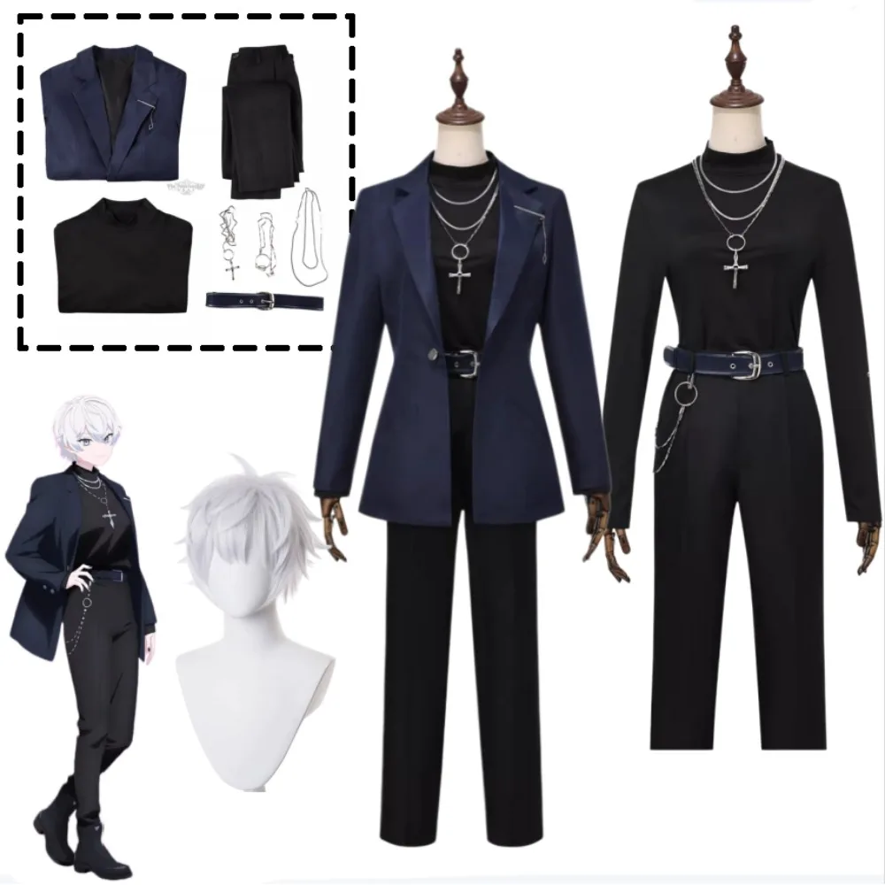 Needy Streamer Overload Nechika Cosplay Costume Black Suit Blazer Pants Inner Shirt Wig Set Women Anime Game Halloween Outfit
Needy Streamer Overload Nechika Cosplay Costume Black Suit Blazer Pants Inner Shirt Wig Set Women Anime Game Halloween Outfit