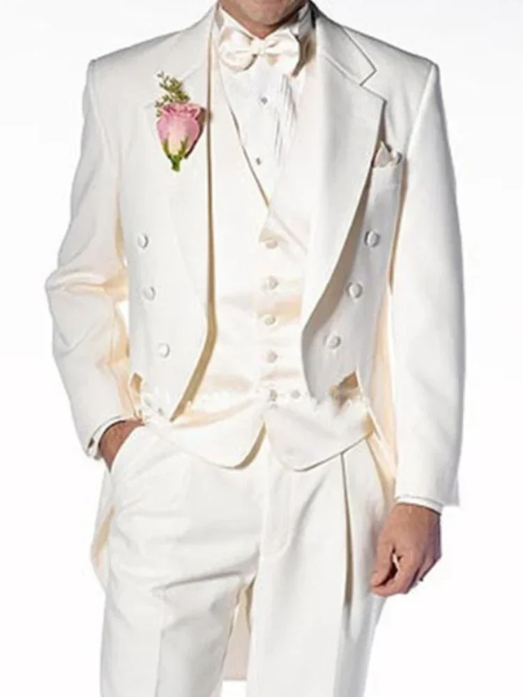 3 Piece Wedding Suit For Men With Double Breasted Tailcoat Custom Suits With Vest Pants Male Fashion Italian Groom Tuxedo 2025
3 Piece Wedding Suit For Men With Double Breasted Tailcoat Custom Suits With Vest Pants Male Fashion Italian Groom Tuxedo 2025