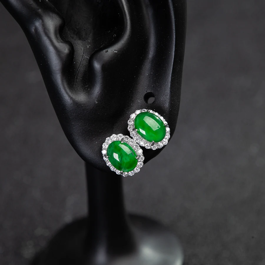 TIMESWIND Authentic A-type Jade Green Oval Shaped S925 Full Zircon Women Earrings Fashion Jewelry with Certificate
TIMESWIND Authentic A-type Jade Green Oval Shaped S925 Full Zircon Women Earrings Fashion Jewelry with Certificate