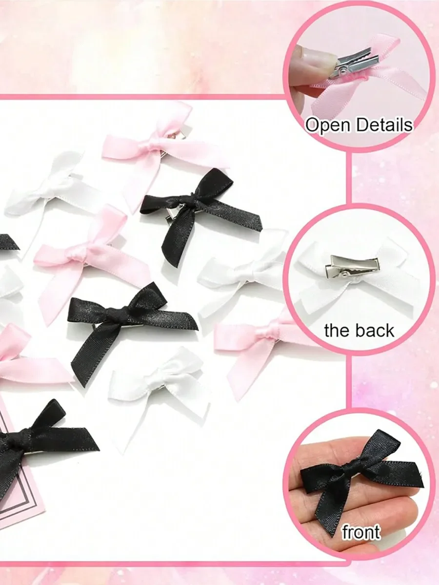 30/18pcs Women Ribbon Bow Hair Clips Small Barrettes Sweet Elegant Hair Accessories In Pink Black White
30/18pcs Women Ribbon Bow Hair Clips Small Barrettes Sweet Elegant Hair Accessories In Pink Black White