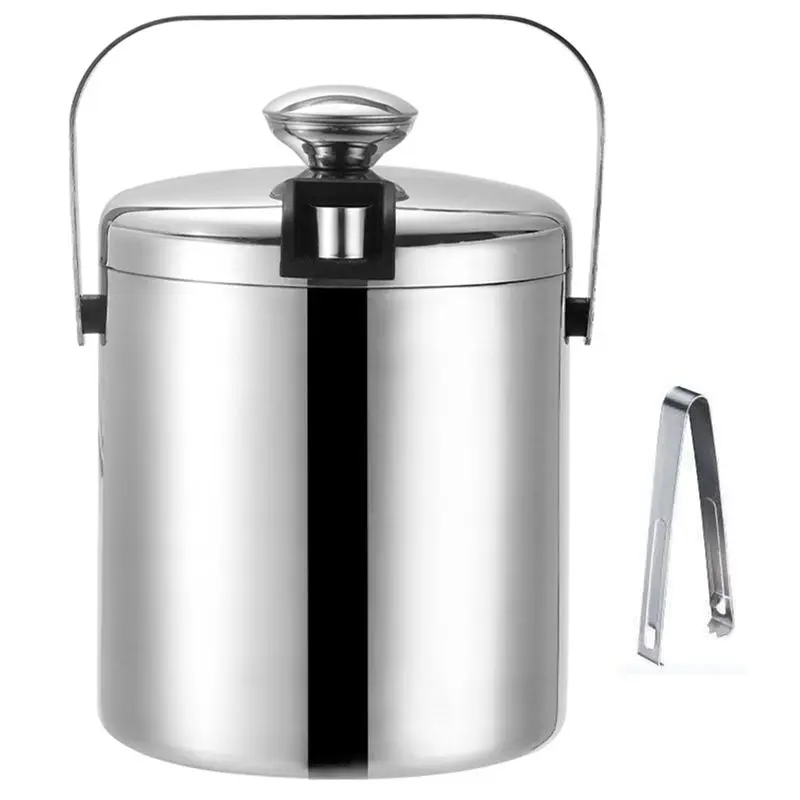 A98E-Double-Wall Stainless Steel Ice Bucket With Lid Tongs Strainer Cooler For Wine Champagne Vodka Cocktails Beer
A98E-Double-Wall Stainless Steel Ice Bucket With Lid Tongs Strainer Cooler For Wine Champagne Vodka Cocktails Beer