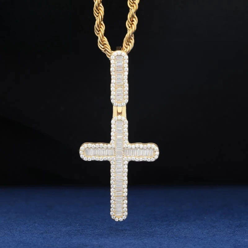 Jewelry Factory HipHop Style Men Women 925 Sterling Silver VVS Baguette Moissanite Diamond Cross Pendant
Jewelry Factory HipHop Style Men Women 925 Sterling Silver VVS Baguette Moissanite Diamond Cross Pendant