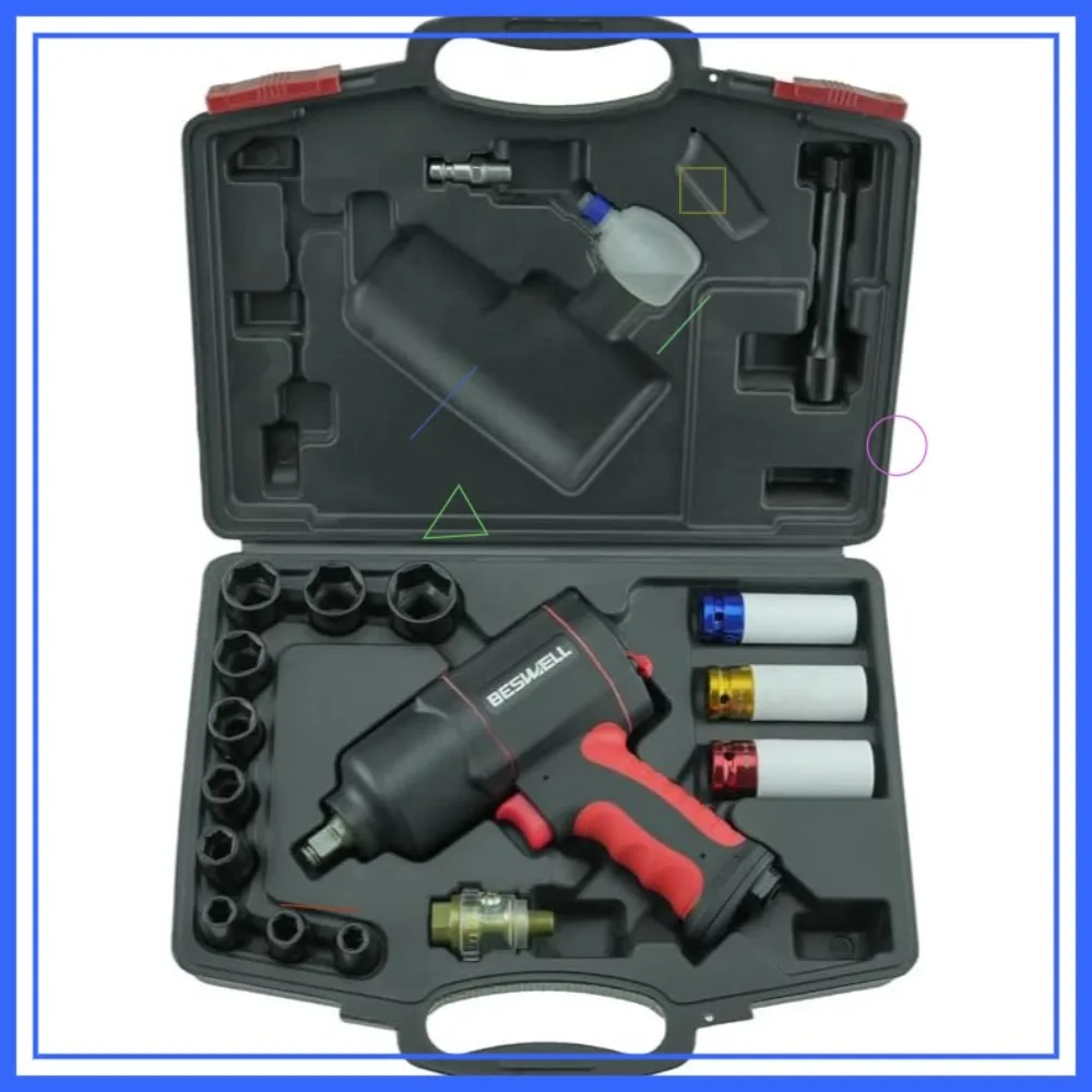 1/2-Inch Air Impact Wrench Kit, 1180 Ft-Lbs Max Torque Pneumatic Gun for Tire Change & Auto Repair, 14 Deep Sockets & Case
1/2-Inch Air Impact Wrench Kit, 1180 Ft-Lbs Max Torque Pneumatic Gun for Tire Change & Auto Repair, 14 Deep Sockets & Case