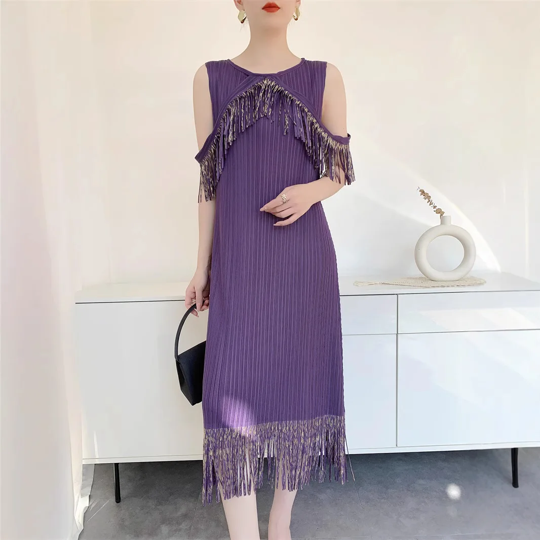 Fold Miyake Pleated French Tassel Dress 2025 Summer New Temperament Pleated Tank Dresses
Fold Miyake Pleated French Tassel Dress 2025 Summer New Temperament Pleated Tank Dresses