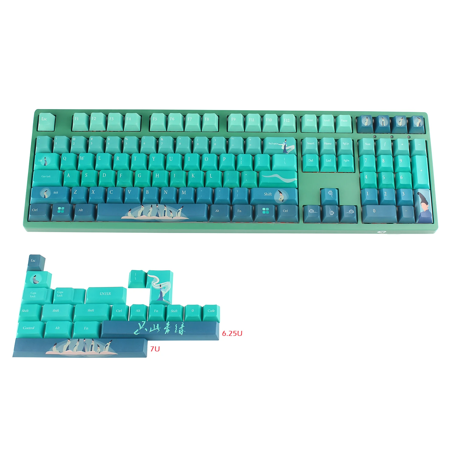 104 + 25 PBT five-sided sublimation keycap Cherry original factory adaptation ANSI ISO layout, only this green
104 + 25 PBT five-sided sublimation keycap Cherry original factory adaptation ANSI ISO layout, only this green