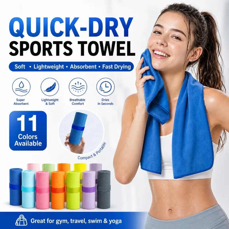 Lightweight Quick Dry Towel Microfiber Fitness Yoga Beach Towel Compact Travel Towel with Elastic Strap
Lightweight Quick Dry Towel Microfiber Fitness Yoga Beach Towel Compact Travel Towel with Elastic Strap