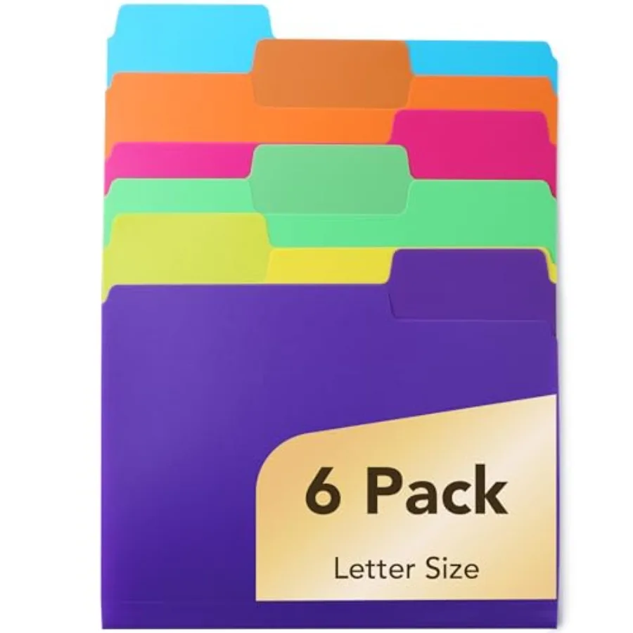 File Folders, 1/3 Cut Tab, 6 Pack, Assorted Colors, Letter Size, Colored File Folders, Letter File Folders
File Folders, 1/3 Cut Tab, 6 Pack, Assorted Colors, Letter Size, Colored File Folders, Letter File Folders