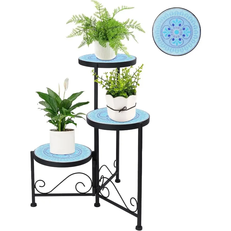 3 Tiers Mosaic Plant Stand Indoor Corner Garden Shelf Flower Stands for Living Room Balcony and Garden Decor Blue
3 Tiers Mosaic Plant Stand Indoor Corner Garden Shelf Flower Stands for Living Room Balcony and Garden Decor Blue