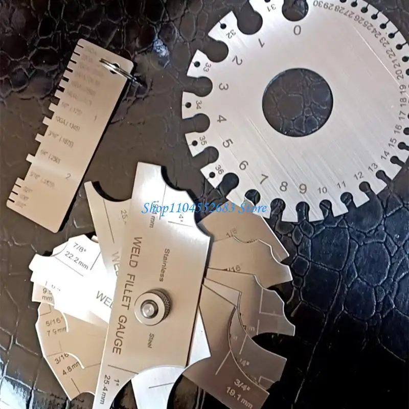 Y6GD 3Pcs Stainless Steel Metal Sheet Thickness Gauge Round Double Side Metal Sheet Guage and Metal Weld Fillet Gages
Y6GD 3Pcs Stainless Steel Metal Sheet Thickness Gauge Round Double Side Metal Sheet Guage and Metal Weld Fillet Gages