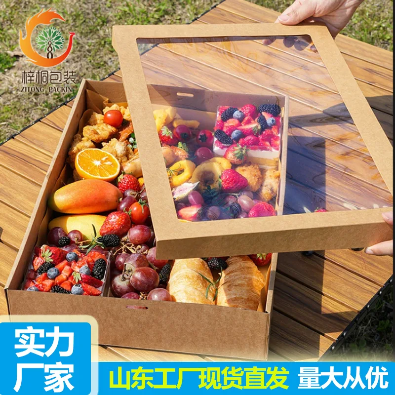 Customized. Picnic Box Disposable Packing Box Fruit Dessert Cake Dessert Spring Outing Camping Bento Box Kraft Paper to-Go Box
Customized. Picnic Box Disposable Packing Box Fruit Dessert Cake Dessert Spring Outing Camping Bento Box Kraft Paper to-Go Box