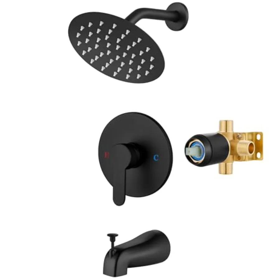 Shower Faucet Set with Tub SpoutBathtub Faucet Set Complete Round Rafall Shower Head Tub and Shower Trim Kit with Solid Brass R
Shower Faucet Set with Tub SpoutBathtub Faucet Set Complete Round Rafall Shower Head Tub and Shower Trim Kit with Solid Brass R