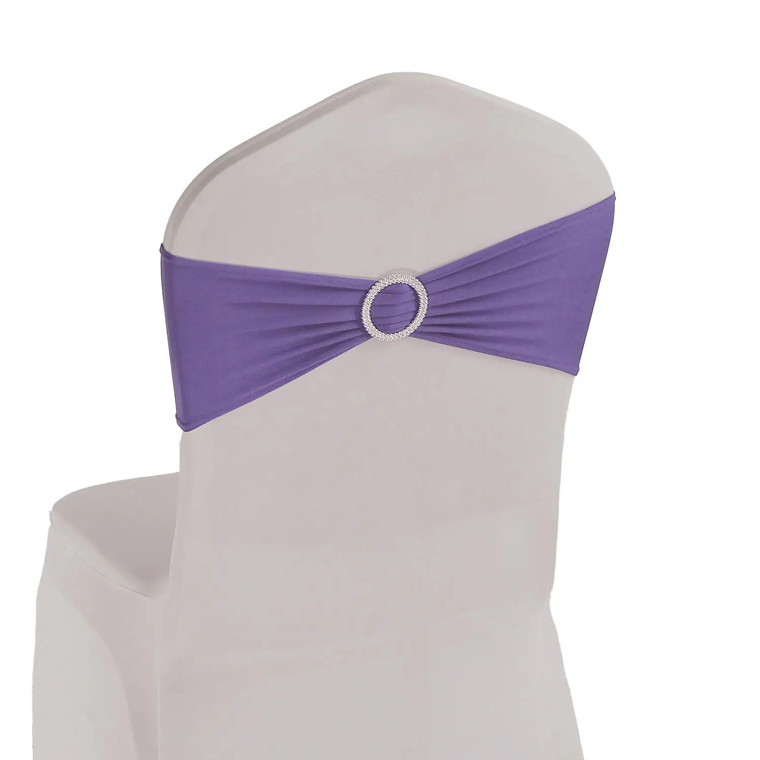 Purple Stretchable Chair Sash Band With Rhinestone Buckle For Wedding Banquet Party Decoration
Purple Stretchable Chair Sash Band With Rhinestone Buckle For Wedding Banquet Party Decoration