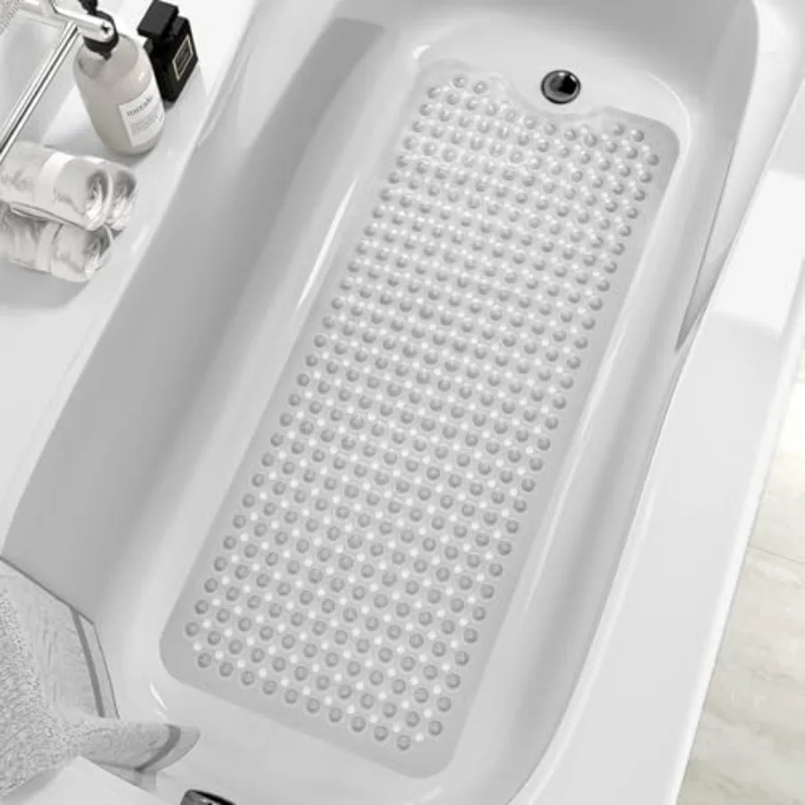 Bath Tub and Shower Mats, Non-Slip 39 x 16 Inch Extra Long Bath Mat, Machine Washable Bathtub Mat with Drain Holes, Suction Cup
Bath Tub and Shower Mats, Non-Slip 39 x 16 Inch Extra Long Bath Mat, Machine Washable Bathtub Mat with Drain Holes, Suction Cup