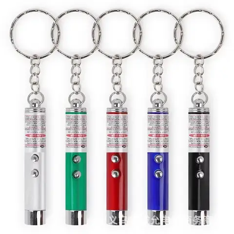 keychain tazer Lazer Pen Color 3 In 1 Mini Laser Pointer 2 LED Flashlight UV Torch With Keychain 1 White LED 1 Laser Beam 1 UV