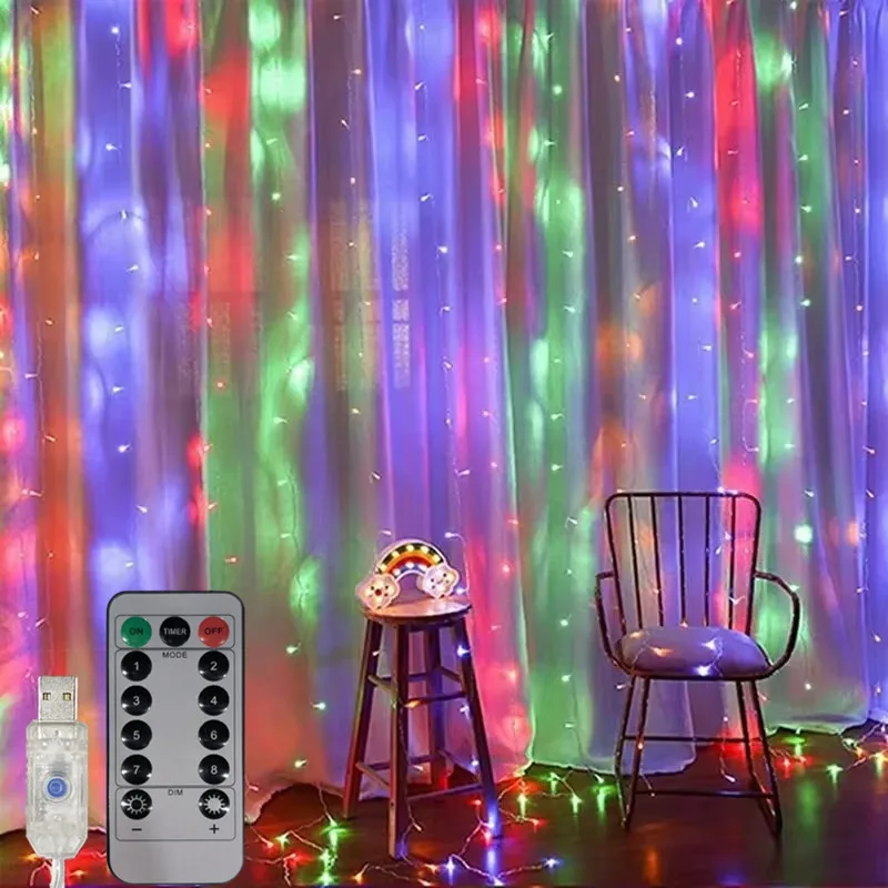 1PC 100/200/300 LED Copper Wire String Lights 3*1-3*3M Curtain Light USB Powered With Remote for Party Wedding Xmas Decorations
1PC 100/200/300 LED Copper Wire String Lights 3*1-3*3M Curtain Light USB Powered With Remote for Party Wedding Xmas Decorations