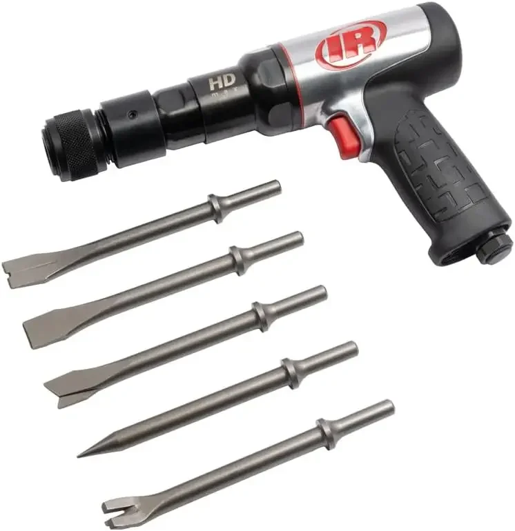 Ingersoll Rand 135MAXK Air Hammer Kit, includes 5-peice Chisel Set, 2600 BPM, 3" Stroke, 3/4" Bore Diameter, Large
Ingersoll Rand 135MAXK Air Hammer Kit, includes 5-peice Chisel Set, 2600 BPM, 3" Stroke, 3/4" Bore Diameter, Large
