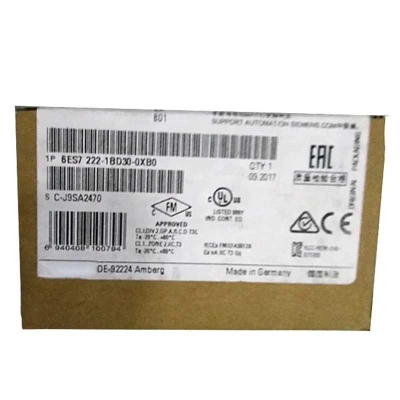Новый оригинальный модуль цифрового вывода 6ES7222-1BD30-0XB0
Новый оригинальный модуль цифрового вывода 6ES7222-1BD30-0XB0