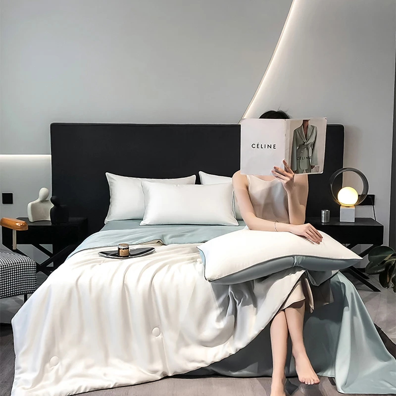 Summer Cool Quilt for Bed Skin-friendly High-grade Ice Silk Air-condition Queen Size Quilt/Comforter NapThin Cooling Blanket
Summer Cool Quilt for Bed Skin-friendly High-grade Ice Silk Air-condition Queen Size Quilt/Comforter NapThin Cooling Blanket