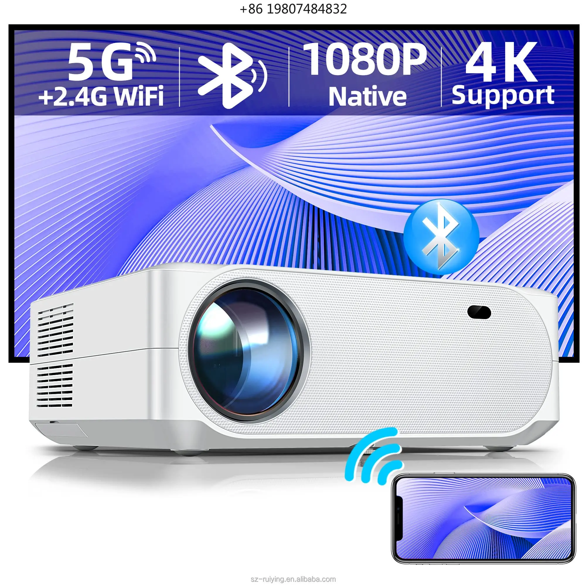 Ready 3D Ready Portable Home Theater with Built-in Speakers Smart Android 9.0 TV Projector 1080P 700 Ansi Lumens LED 4K
Ready 3D Ready Portable Home Theater with Built-in Speakers Smart Android 9.0 TV Projector 1080P 700 Ansi Lumens LED 4K