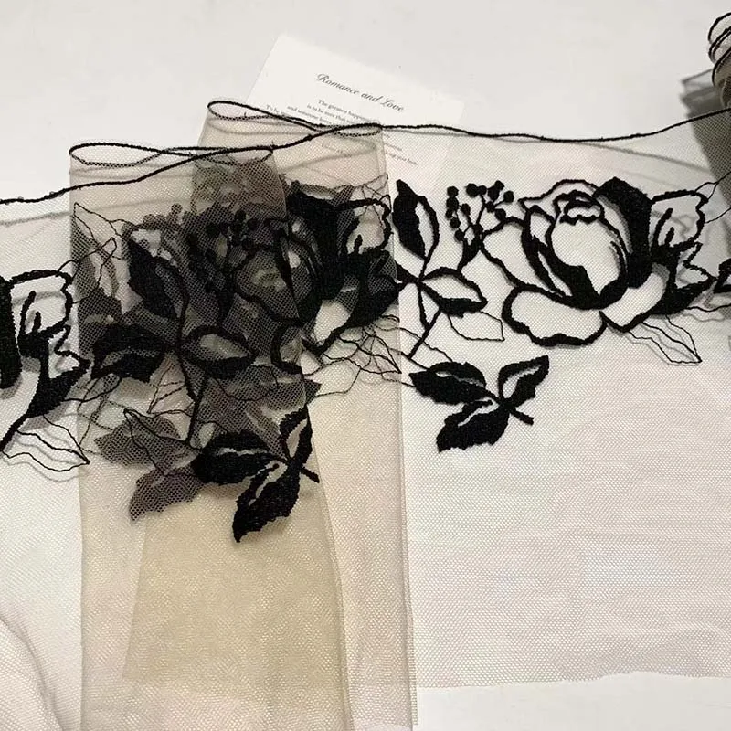 15Yards Black Rose Flower Embroidery Lace Trim DIY Craft Sewing Supplies Skirt Hem Decoration Accessories Wedding Lace
15Yards Black Rose Flower Embroidery Lace Trim DIY Craft Sewing Supplies Skirt Hem Decoration Accessories Wedding Lace