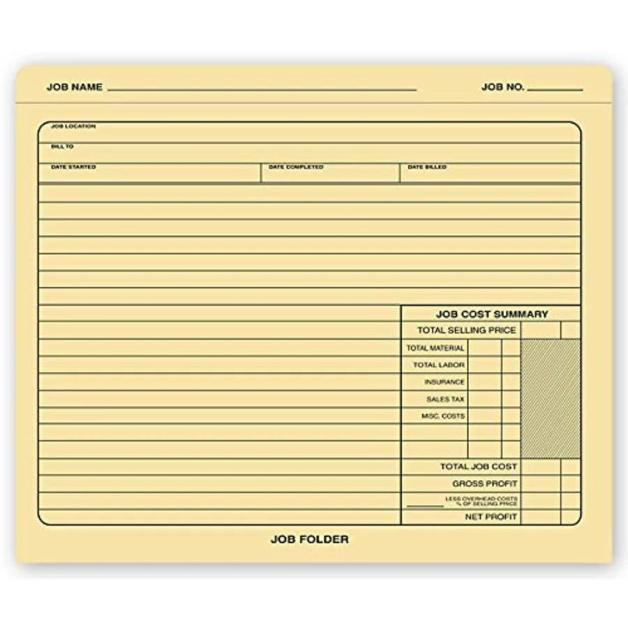 ABC Job Folder Manila File Jackets, 12 x 10 Preprinted to Track and Organize Jobs and Work Details, Open Top 50 Folders
ABC Job Folder Manila File Jackets, 12 x 10 Preprinted to Track and Organize Jobs and Work Details, Open Top 50 Folders