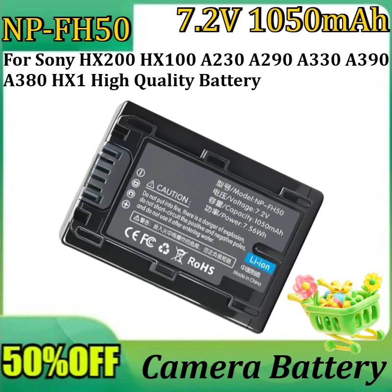 New NP-FH50 7.2V 1050mAh Camera Battery for Sony HX200 HX100 A230 A290 A330 A390 A380 HX1 High Quality Battery
New NP-FH50 7.2V 1050mAh Camera Battery for Sony HX200 HX100 A230 A290 A330 A390 A380 HX1 High Quality Battery