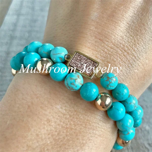 New Bracelet Men Beads Bracelet Stone Turquoise Stone Bangles Gold Plated Round Charm Bead Jewelry Gifts
New Bracelet Men Beads Bracelet Stone Turquoise Stone Bangles Gold Plated Round Charm Bead Jewelry Gifts