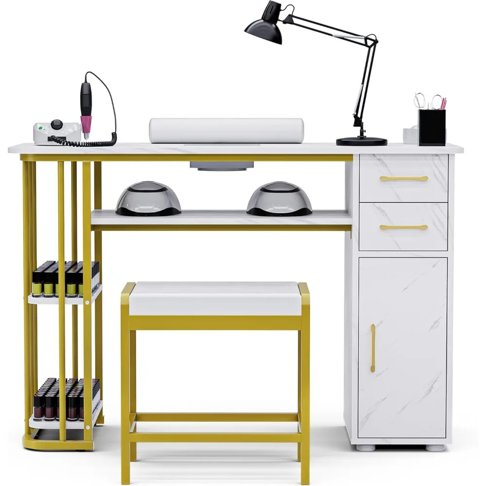 Nail Desk Manicure Table with Stool, Professional Nail Table with Dust Collector & Wrist Cushion, Multipurpose Workstation.
Nail Desk Manicure Table with Stool, Professional Nail Table with Dust Collector & Wrist Cushion, Multipurpose Workstation.