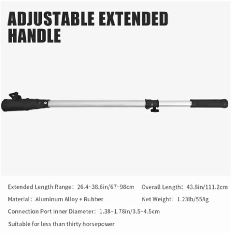Handle Outboard Motor Extended Joystick Tiller Extension Telescopic 24 To 43.3In/61 To 100Cm
Handle Outboard Motor Extended Joystick Tiller Extension Telescopic 24 To 43.3In/61 To 100Cm