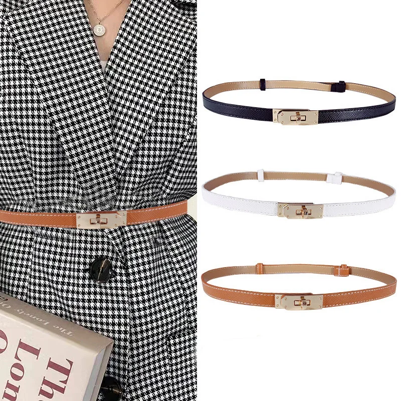 New Fashion Belts for Women Gold Lock Buckle Jeans Dress Waistband Fine Waistband Girls Decoration Gifts
New Fashion Belts for Women Gold Lock Buckle Jeans Dress Waistband Fine Waistband Girls Decoration Gifts
