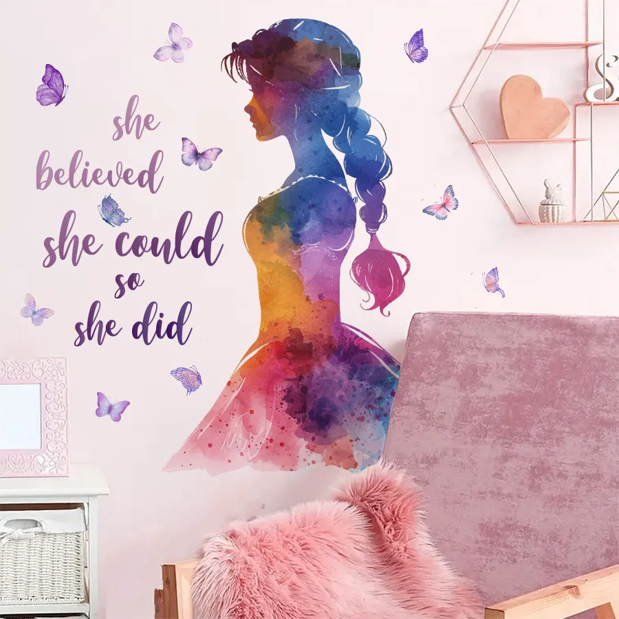 Cartoon Wall Sticker For Children Gradient Beautiful Girl PVC Room Stickers Home Decoration Accessories Self-Adhesive Wallpaper
Cartoon Wall Sticker For Children Gradient Beautiful Girl PVC Room Stickers Home Decoration Accessories Self-Adhesive Wallpaper