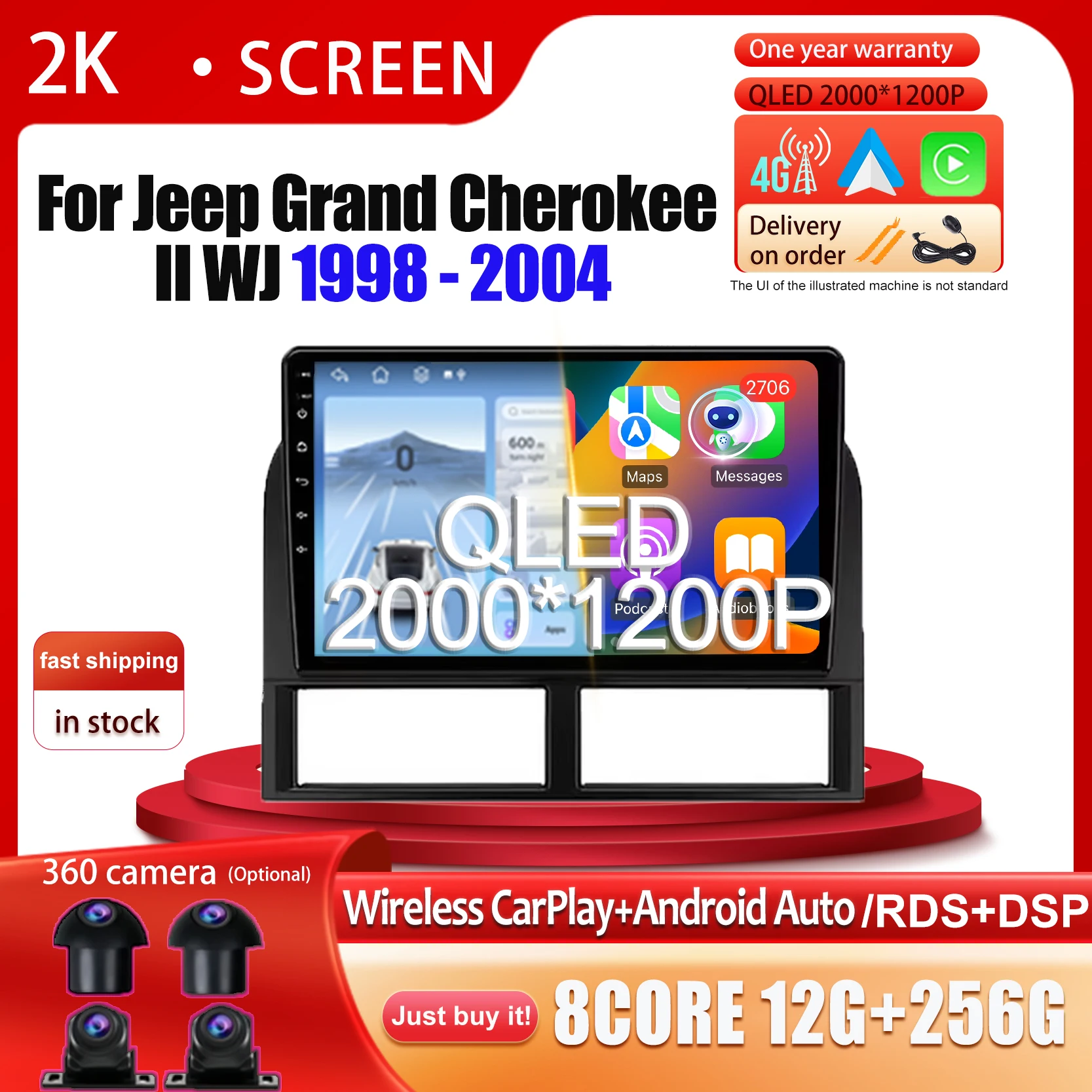 Carpaly Android 15 Car Radio For Jeep Grand Cherokee II WJ 1998 - 2004 Multimedia Stereo Player WiFi GPS Navigation Bluetooth
Carpaly Android 15 Car Radio For Jeep Grand Cherokee II WJ 1998 - 2004 Multimedia Stereo Player WiFi GPS Navigation Bluetooth