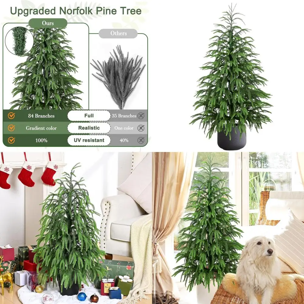 3 ft Artificial Christmas Tree, Realistic Norfolk Pine, Outdoor Indoor Potted Plant for Front Porch Garden Decor
3 ft Artificial Christmas Tree, Realistic Norfolk Pine, Outdoor Indoor Potted Plant for Front Porch Garden Decor